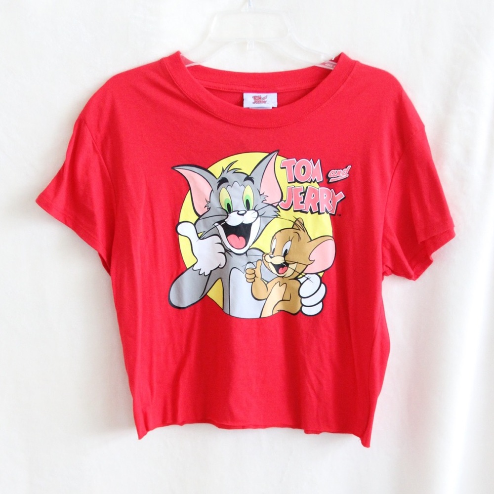 NWOT Tom & Jerry Red Cropped Tee